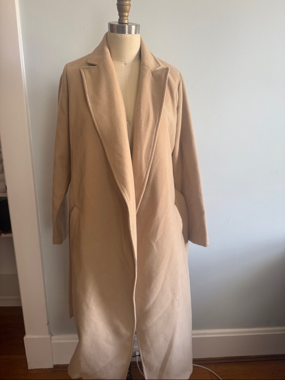 Who What Wear Camel Wrap Trench Coat - Picture 3 of 4